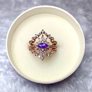 NWT Purple Fire Opal Halo Ring